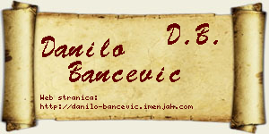 Danilo Bančević vizit kartica